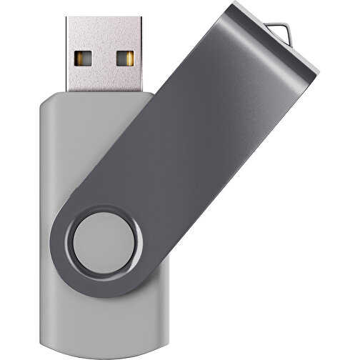 USB-Stick SWING Color 2.0 1 GB , Promo Effects MB , grau / dunkelgrau MB , 1 GB , Kunststoff/ Aluminium MB , 5,70cm x 1,00cm x 1,90cm (Länge x Höhe x Breite), Bild 1
