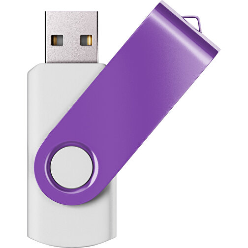 USB-Stick SWING Color 2.0 64 GB , Promo Effects MB , weiss / lavendel MB , 65 GB , Kunststoff/ Aluminium MB , 5,70cm x 1,00cm x 1,90cm (Länge x Höhe x Breite), Bild 1