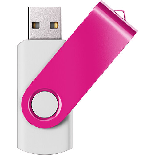 USB-Stick SWING Color 2.0 64 GB , Promo Effects MB , weiss / pink MB , 65 GB , Kunststoff/ Aluminium MB , 5,70cm x 1,00cm x 1,90cm (Länge x Höhe x Breite), Bild 1