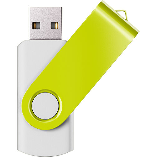 USB-Stick SWING Color 2.0 1 GB , Promo Effects MB , weiß / hellgrün MB , 1 GB , Kunststoff/ Aluminium MB , 5,70cm x 1,00cm x 1,90cm (Länge x Höhe x Breite), Bild 1