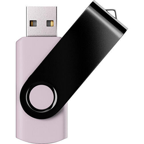 USB-Stick SWING Color 2.0 4 GB , Promo Effects MB , zartrosa / schwarz MB , 4 GB , Kunststoff/ Aluminium MB , 5,70cm x 1,00cm x 1,90cm (Länge x Höhe x Breite), Bild 1