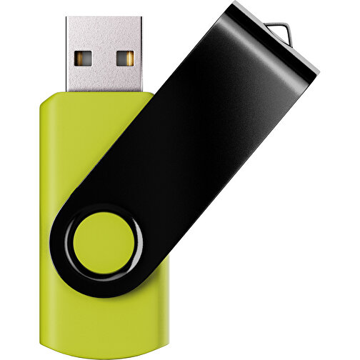 USB-Stick SWING Color 2.0 32 GB , Promo Effects MB , hellgrün / schwarz MB , 32 GB , Kunststoff/ Aluminium MB , 5,70cm x 1,00cm x 1,90cm (Länge x Höhe x Breite), Bild 1
