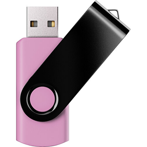 USB-Stick SWING Color 2.0 1 GB , Promo Effects MB , rosa / schwarz MB , 1 GB , Kunststoff/ Aluminium MB , 5,70cm x 1,00cm x 1,90cm (Länge x Höhe x Breite), Bild 1