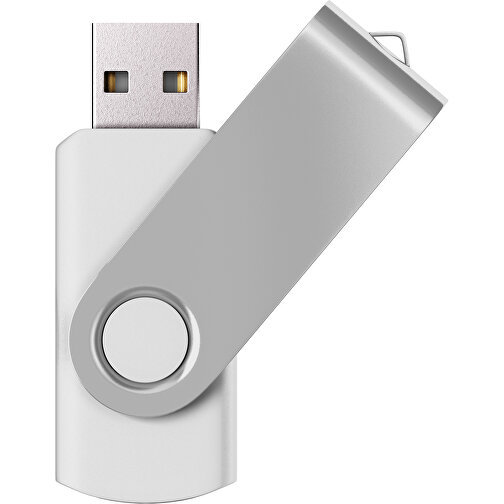 USB-Stick SWING Color 2.0 4 GB , Promo Effects MB , weiß / hellgrau MB , 4 GB , Kunststoff/ Aluminium MB , 5,70cm x 1,00cm x 1,90cm (Länge x Höhe x Breite), Bild 1
