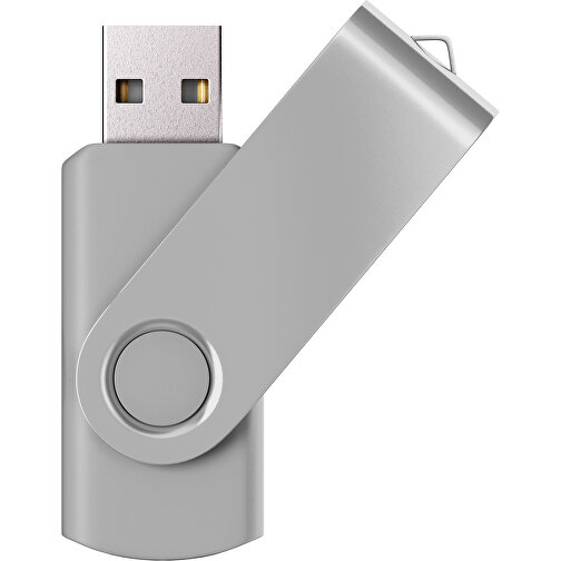 USB-Stick SWING Color 2.0 32 GB , Promo Effects MB , hellgrau MB , 32 GB , Kunststoff/ Aluminium MB , 5,70cm x 1,00cm x 1,90cm (Länge x Höhe x Breite), Bild 1