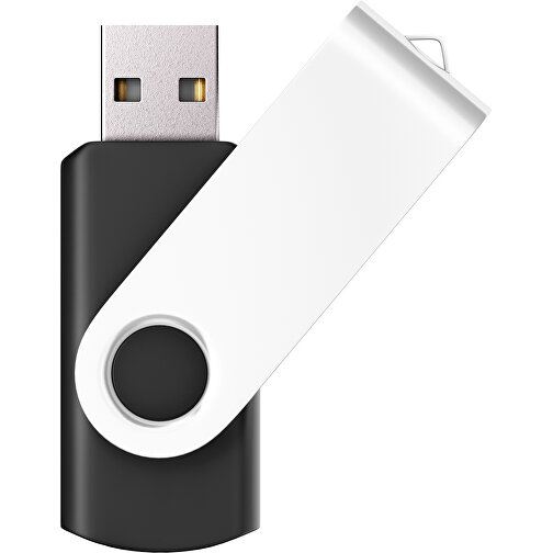 USB-Stick SWING Color 2.0 32 GB , Promo Effects MB , schwarz / weiss MB , 32 GB , Kunststoff/ Aluminium MB , 5,70cm x 1,00cm x 1,90cm (Länge x Höhe x Breite), Bild 1