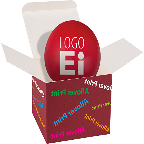 ColorBox LogoEi - Druck All-Over - Rot , rot, Pappe, 5,50cm x 5,50cm x 5,50cm (Länge x Höhe x Breite), Bild 1