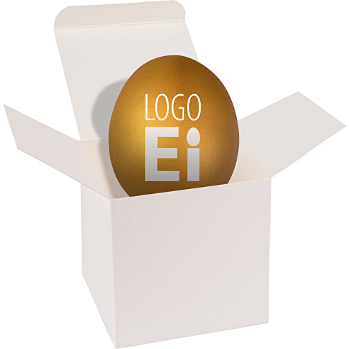 ColorBox LogoEi - Weiß - Gold , gold, Pappe, 5,50cm x 5,50cm x 5,50cm (Länge x Höhe x Breite), Bild 1