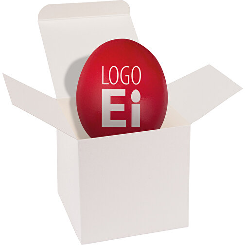 ColorBox LogoEi - Weiß - Rot , rot, Pappe, 5,50cm x 5,50cm x 5,50cm (Länge x Höhe x Breite), Bild 1