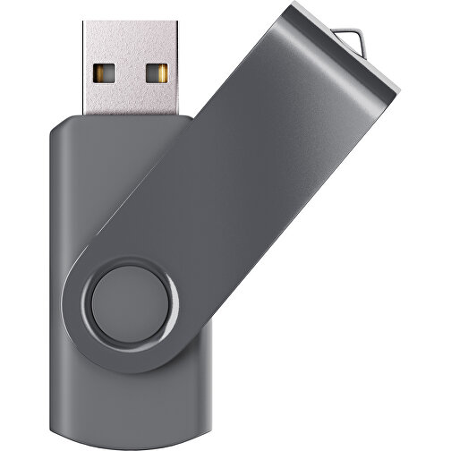 USB-Stick SWING Color 2.0 64 GB , Promo Effects MB , dunkelgrau MB , 65 GB , Kunststoff/ Aluminium MB , 5,70cm x 1,00cm x 1,90cm (Länge x Höhe x Breite), Bild 1