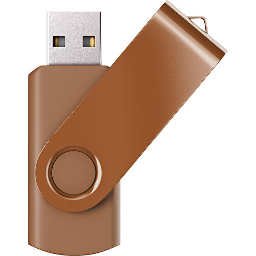 USB-Stick SWING Color 2.0 4 GB , Promo Effects MB , braun MB , 4 GB , Kunststoff/ Aluminium MB , 5,70cm x 1,00cm x 1,90cm (Länge x Höhe x Breite), Bild 1