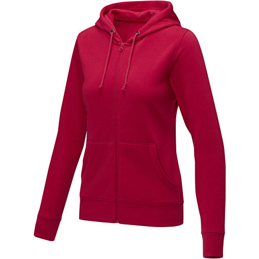 Theron Damen Kapuzenpullover Mit Reissverschluss , rot, Strick 50% Baumwolle, 50% Polyester, 240 g/m2, XS, , Bild 1