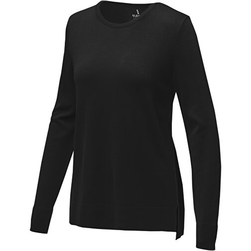 Merrit Pullover Mit Rundhalsausschnitt Für Damen , schwarz, Flachgestrickt 80% Viskose, 20% Nylon, 12 gauge, XS, , Bild 1