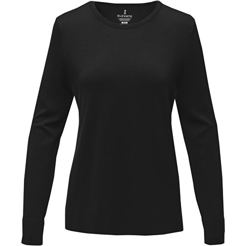 Merrit Pullover Mit Rundhalsausschnitt Für Damen , schwarz, Flachgestrickt 80% Viskose, 20% Nylon, 12 gauge, XS, , Bild 3