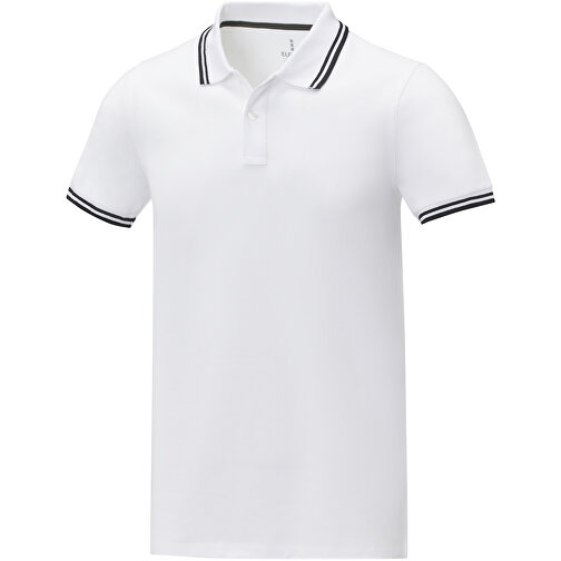 Amarago Polo Mit Abgesetztem Rand Für Herren , Green Concept, weiss, Piqué Strick 100% BCI Baumwolle, 200 g/m2, XXL, , Bild 1