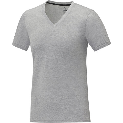 Somoto T-Shirt Mit V-Ausschnitt Für Damen , Green Concept, heather grau, Single jersey Strick 90% Baumwolle, 10% Viskose, 160 g/m2, XXL, , Bild 1
