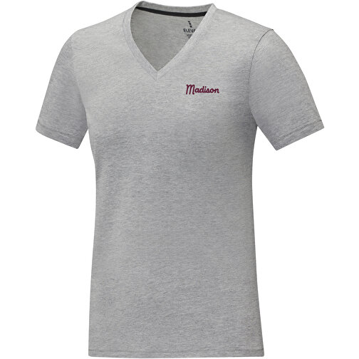 Somoto T-Shirt Mit V-Ausschnitt Für Damen , Green Concept, heather grau, Single jersey Strick 90% Baumwolle, 10% Viskose, 160 g/m2, XXL, , Bild 2