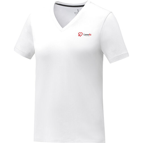 Somoto T-Shirt Mit V-Ausschnitt Für Damen , Green Concept, weiss, Single jersey Strick 100% Baumwolle, 160 g/m2, XL, , Bild 2