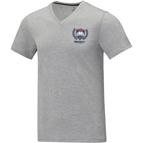 Somoto T-Shirt Mit V-Ausschnitt Für Herren , Green Concept, heather grau, Single jersey Strick 90% Baumwolle, 10% Viskose, 160 g/m2, 3XL, , Bild 2