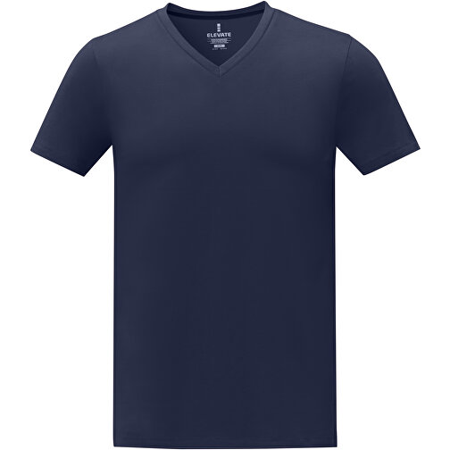 Somoto T-Shirt Mit V-Ausschnitt Für Herren , Green Concept, navy, Single jersey Strick 100% Baumwolle, 160 g/m2, L, , Bild 3