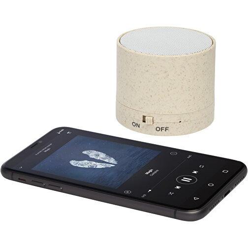 Kikai Bluetooth®-Lautsprecher Aus Weizenstroh , Green Concept, beige, 51% Weizenstroh, 49% PP Kunststoff, 5,00cm (Höhe), Bild 8