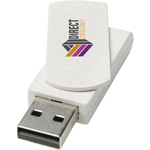 Rotate 8 GB Weizenstroh USB-Stick , beige MB , 8 GB , 50% ABS Kunststoff, 50% Weizenstroh MB , 6,00cm x 1,73cm (Länge x Breite), Bild 2
