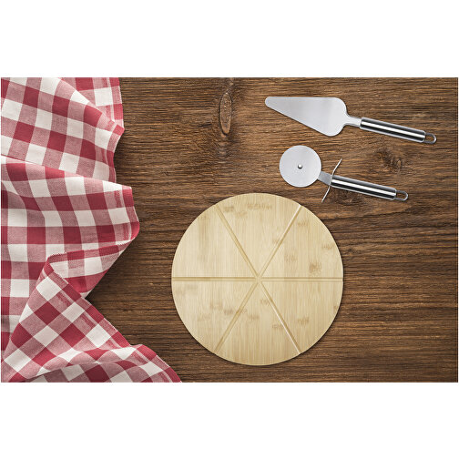 Ement Bambus Pizzaplatte Mit Besteck , natural, Bambusholz, Edelstahl, 1,40cm (Höhe), Bild 7