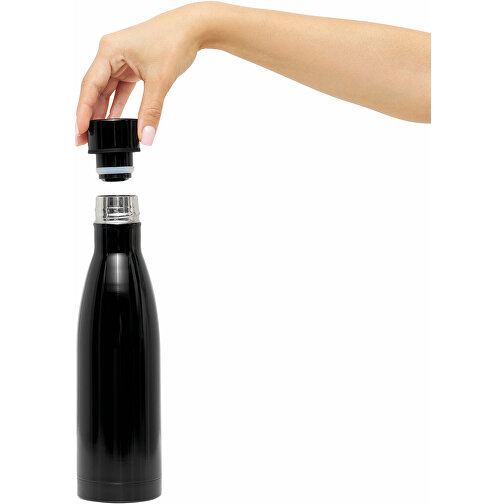 Vakuum-Trinkflasche LEGENDY , schwarz, Edelstahl / Kunststoff / Silikon, 25,00cm (Höhe), Bild 8