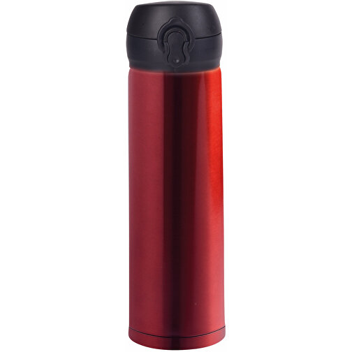 Vakuum-Trinkflasche OOLONG , rot, Edelstahl / Kunststoff / Silikon, 22,00cm (Höhe), Bild 1