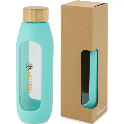 Bouteille Tidan de 600 ml en verre borosilicate avec grip en silicone, Image 2