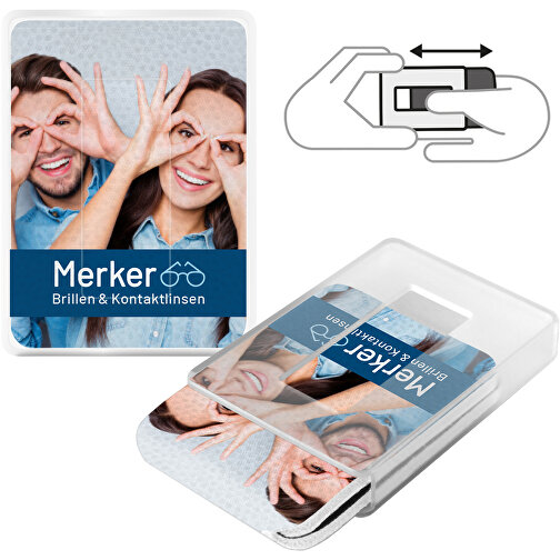 All-Inclusive PocketCleaner® Brillen- Und Displayreiniger , Polyclean, individuell, P-9000®-HD Microfaser (80% Polyester | 20% Polyamid), 6,00cm x 1,00cm x 4,30cm (Länge x Höhe x Breite), Bild 3