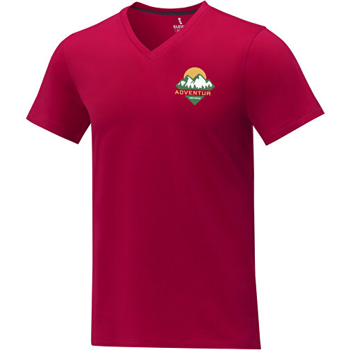Somoto T-Shirt Mit V-Ausschnitt Für Herren , Green Concept, rot, Single jersey Strick 100% Baumwolle, 160 g/m2, S, , Bild 2