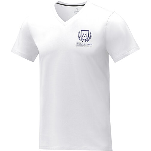 Somoto T-Shirt Mit V-Ausschnitt Für Herren , Green Concept, weiß, Single jersey Strick 100% Baumwolle, 160 g/m2, L, , Bild 2