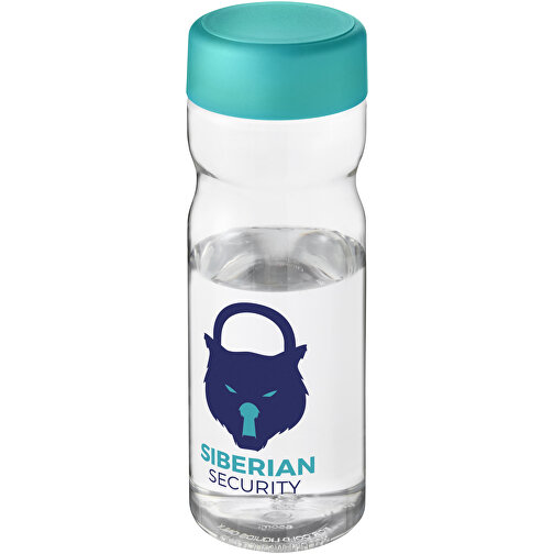 H2O Active® Base Tritan™ 650-ml-Sportflasche Mit Drehdeckel , Green Concept, transparent klar / aquablau, Eastman Tritan™, 20,60cm (Höhe), Bild 2