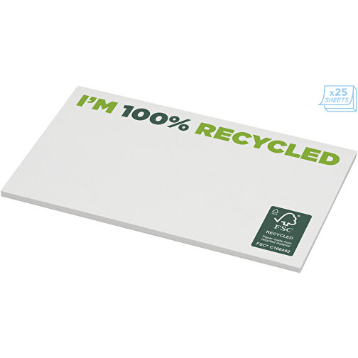 Sticky-Mate® Recycelte Haftnotizen 127 X 75 Mm , weiß, Recyceltes Papier, 80 g/m2, Recyclingkarton, 170 g/m2, 7,50cm x 0,25cm x 12,70cm (Länge x Höhe x Breite), Bild 3