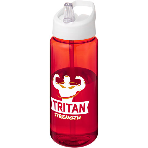 H2O Active® Octave Tritan™ 600 Ml Sportflasche Mit Ausgussdeckel , Green Concept, rot / weiss, Eastman Tritan™, 19,20cm (Höhe), Bild 2