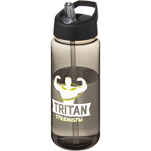 H2O Active® Octave Tritan™ 600 Ml Sportflasche Mit Ausgussdeckel , Green Concept, kohle / schwarz, Eastman Tritan™, 19,20cm (Höhe), Bild 2