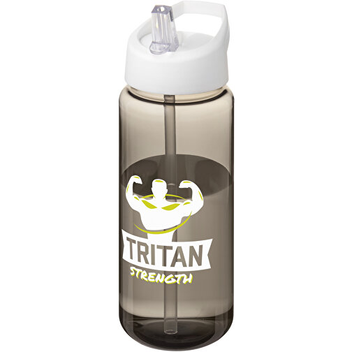 H2O Active® Octave Tritan™ 600 Ml Sportflasche Mit Ausgussdeckel , Green Concept, kohle / weiss, Eastman Tritan™, 19,20cm (Höhe), Bild 2