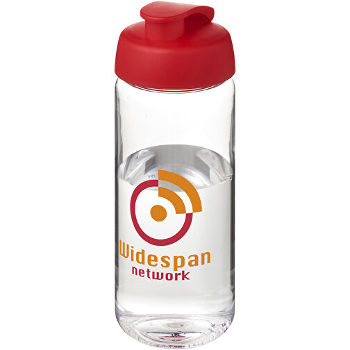 H2O Active® Octave Tritan™ 600-ml-Sportflasche Mit Klappdeckel , Green Concept, transparent klar / rot, Eastman Tritan™, 19,40cm (Höhe), Bild 2