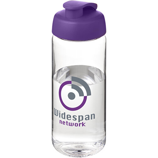 H2O Active® Octave Tritan™ 600-ml-Sportflasche Mit Klappdeckel , Green Concept, transparent klar / lila, Eastman Tritan™, 19,40cm (Höhe), Bild 2