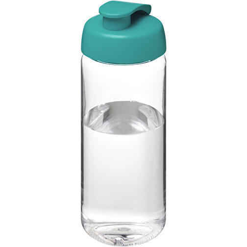 H2O Active® Octave Tritan™ 600-ml-Sportflasche Mit Klappdeckel , Green Concept, transparent klar / aquablau, Eastman Tritan™, 19,40cm (Höhe), Bild 1
