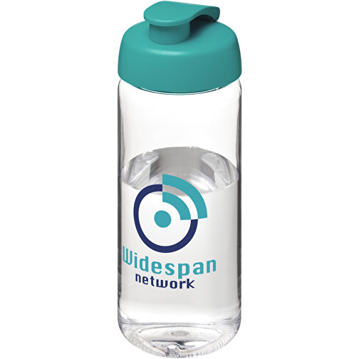 H2O Active® Octave Tritan™ 600-ml-Sportflasche Mit Klappdeckel , Green Concept, transparent klar / aquablau, Eastman Tritan™, 19,40cm (Höhe), Bild 2