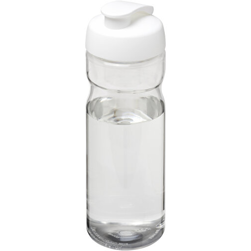 H2O Active® Base Tritan™ 650 Ml Sportflasche Mit Klappdeckel , Green Concept, transparent klar / weiß, Eastman Tritan™, 22,10cm (Höhe), Bild 1