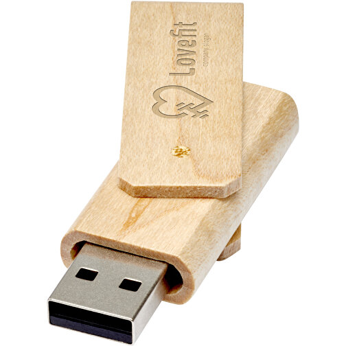 Rotate USB Stick Aus Holz , hellbraun MB , 16 GB , Holz MB , 6,20cm x 1,30cm x 2,00cm (Länge x Höhe x Breite), Bild 2