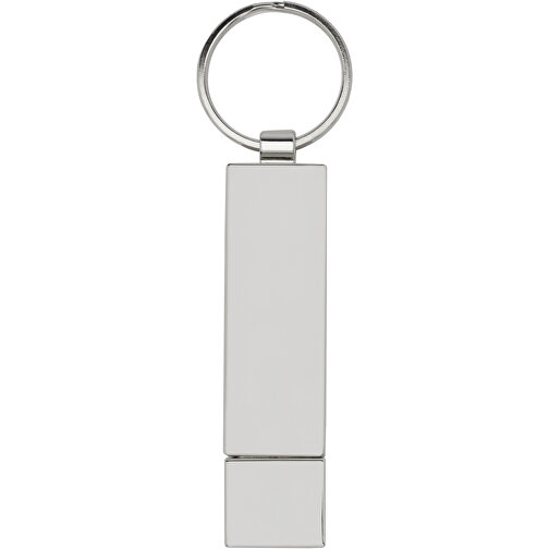 Rechteckiger Light Up USB Stick , weiß / schwarz / silber MB , 16 GB , Zink Legierung, Kunststoff MB , 6,80cm x 0,90cm x 1,70cm (Länge x Höhe x Breite), Bild 3