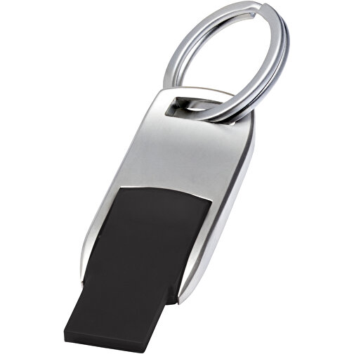 Flip USB Stick , schwarz MB , 4 GB , Zink Legierung, Kunststoff MB , 4,60cm x 0,60cm x 1,90cm (Länge x Höhe x Breite), Bild 1