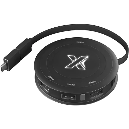 Chargeur & hub sans fil SCX.design H16 5 W avec logo lumineux, Image 1