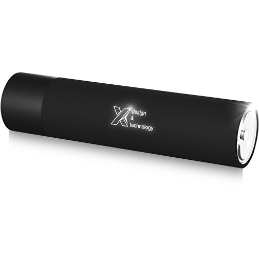 SCX.design F10 2500 MAh Taschenlampe Mit Mit Leuchtlogo , schwarz / weiß, ABS Kunststoff, 13,20cm (Länge), Bild 1