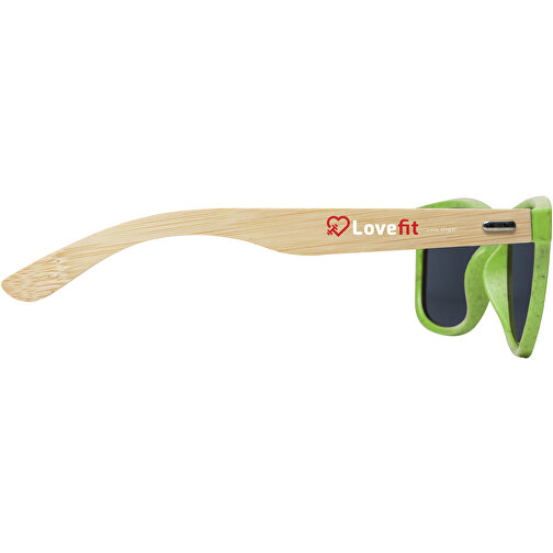 Sun Ray Bambus Sonnenbrille , Green Concept, lindgrün, Bambusholz, 85% PP Kunststoff, 15% Bambusfaser, 14,50cm x 5,00cm x 15,50cm (Länge x Höhe x Breite), Bild 2