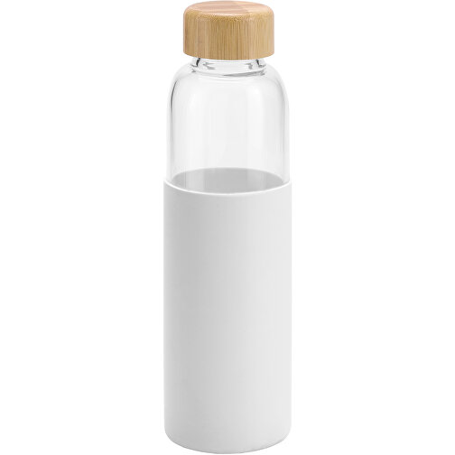 DAKAR. Flasche Aus Bambus Und Borosilikatglas 600 Ml , weiß, Borosilikatglas. Bambus, , Bild 1